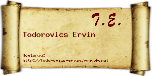 Todorovics Ervin névjegykártya